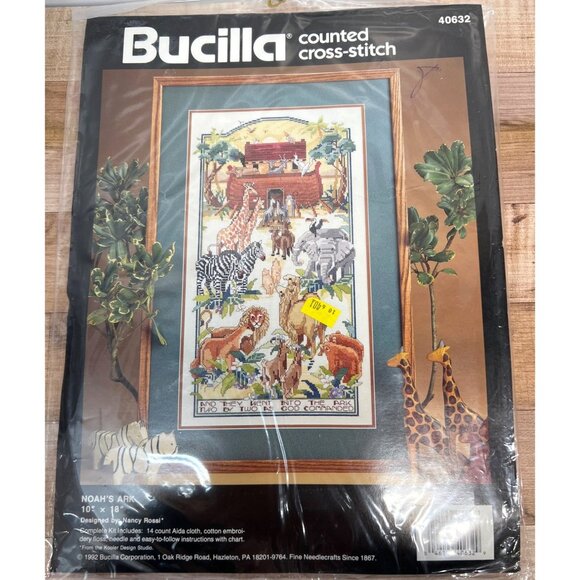 Bucilla Noahs Ark Counted Cross-Stitch Kit 10" X 18" Complete Kit By Nancy Rossi - Picture 2 of 6